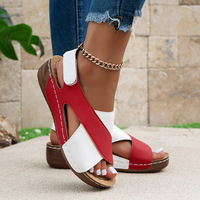 Sandal Wanita Ukuran Besar, Model Open Toe, Sol Tebal, Kasual, Pantai, Wedge, Musim Panas, Grosir OEM