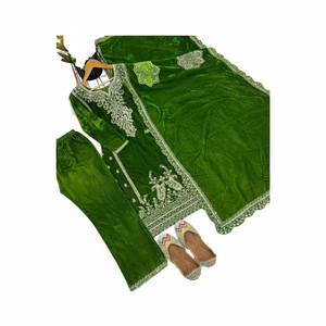 Vestido de noche de diseñador con bordado pesado con secuencia Dupatta Work Party Wear Top - Product Image 1