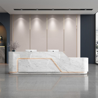 Bureau de réception moderne blanc de haute qualité, vente chaude, matériau écologique, cadre renforcé, durable pour le hall de bureau