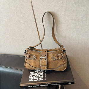 Bolso de Mano Tipo Satchel de PU para Mujer, Cierre con Broche, Adorno de Estrella, Correa de Hombro, Patrón Saffiano, Capacidad de 1L, Estilo Moto, para Uso Diario - Product Image 2
