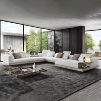 Grand ensemble sectionnel de canapé d'angle suspendu de concepteur minimaliste italien de Connery pour la combinaison plate de salon et de villa