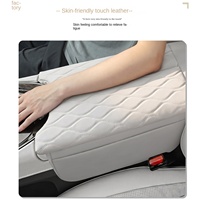 Coussin de protection en cuir matelassé losanges pour accoudoir de voiture Zhijie V9 ; Accessoire décoratif de rangement intérieur