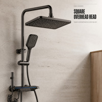 Ensemble de douche à affichage numérique unique, finition bronze