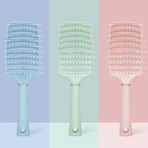 Prezzo di fabbrica all'ingrosso di alta qualità soffice pettine per capelli lunghi massaggio pettinatura pettine di plastica grande curvato portatile - Product Image 2