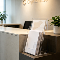 Modèle en acrylique personnalisé pour livres/papiers/dépliants en magasin/exposition/bureau, présentoir en acrylique transparent PMMA léger multi-formes