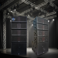Système de Son Audio Professionnel Actif Complet avec Haut-Parleurs Line Array, Amplificateur Classe D, Microphone et Table de Mixage DJ