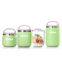 Fournisseur d'usine 304 acier inoxydable Double paroi isolée sous vide boîte à lunch récipient alimentaire chauffant avec intérieur en verre