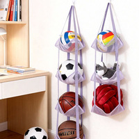 D5692 Sac de rangement suspendu pour ballons de basket pour enfants, support mural ou à accrocher derrière la porte, organisateur de ballons de football, sac en filet pour poupées et jouets