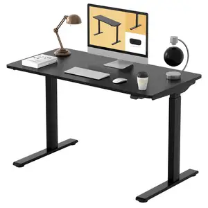 Black Frame top Standing Desk 5-MIN Quick Install Electric Stand Up Desk Height Adjustable Desk for Home Office 48 x 24 Inches