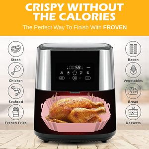 Food Grade <b>Silicone</b> <b>Air</b> <b>Fryer</b> <b>Liners</b> Reusable, 2.5mm Thick Non-Stick High Temperature Resistant <b>Air</b> <b>Fryer</b> Accessories - Product Image 2