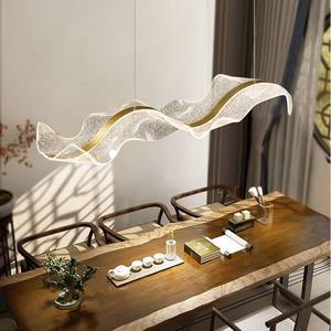 Lampade a sospensione a LED moderne per la casa sala da pranzo illuminazione interna regolabile in altezza lampadari in acrilico onda lunga casa moderna - Product Image 3