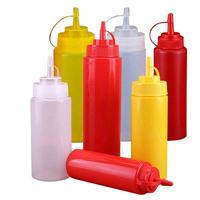 Bouteille à Pression Transparente Multi-Modèles pour Sauce, Bouteilles Squeezable pour Vinaigrette, Crème et Ketchup