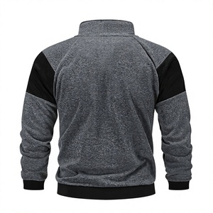 Children's Color Block Zip-Up Quarter-zip Sweatshirt Windproof 100% Cotton Winter Casual Slim Fit Streetwear Outerwear - Product Image 2