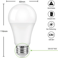 Ampoule LED SMD E27 B22 3W-24W pour entrepôt, vente en gros, usine chinoise