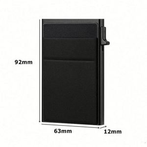 Tarjetero Delgado de Aluminio Estilo Ejecutivo, Sostenible, con Bolsillo Trasero Elástico, Porta Identificación y Tarjetas de Crédito, Mini Cartera RFID con Expulsión Automática - Product Image 3
