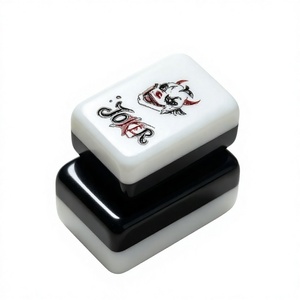 Tuiles de Mahjong Américaines Bleues et Blanches en Acrylique, Jeu pour 4 Joueurs, Portable et Durable pour le Divertissement à Domicile - Product Image 4