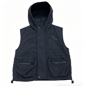 <span class=keywords><strong>Gilet</strong></span> en jean à capuche pour garçons, multi-poches zippées, utilitaire, imperméable, respirant, style safari compressé, imprimé 3D, col en V - Product Image 1