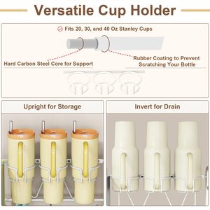 Égouttoir à bouteilles avec support pour pailles pour gobelets Stanley, organisateur de bouteilles d'eau pour porte-gobelets Stanley - Product Image 6