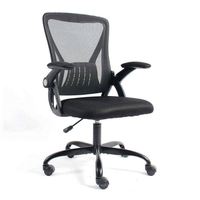 Chaise de bureau exécutive ergonomique moderne à dossier mi-haut avec accoudoirs relevables en maille pour bureau à domicile et salle de réunion