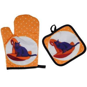 ถุงมือกันความร้อนสำหรับเตาอบแบบหนา OEM & ODM ชุด 2 ชิ้น/เซ็ต ที่จับหม้อแบบกำหนดเอง ทนทาน เป็นมิตรกับสิ่งแวดล้อม ทำจากโพลีเอสเตอร์ - Product Image 2