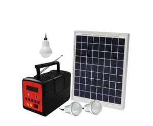 Solar Panel with Solar Bulbs Solar Home Lighting System in Home with DC Fan for Family Best Selling 10W 12V ISO 8-24 Hours