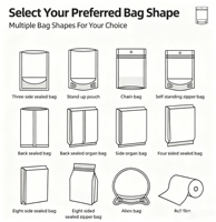 Sachets Doypack Personnalisés Multi-couches avec Fermeture Éclair, Qualité Alimentaire, Anti-odeur et Logo Personnalisé pour Snacks, Noix et Aliments pour Animaux