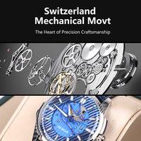 OEM ODM Sport Chronograph Automatik Luxus Herrenuhr ETA-Uhrwerk Analog Krokodillederarmband Damaszener Stahlgehäuse Charm