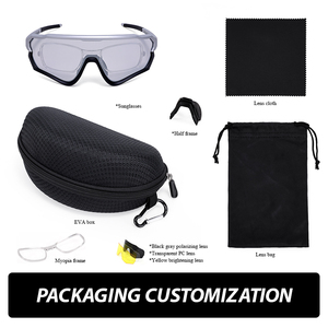 HUBO 510, las mejores gafas <span class=keywords><strong>de</strong></span> <span class=keywords><strong>sol</strong></span> para ciclismo, lentes intercambiables, gafas graduadas fotocromáticas polarizadas, Azul, Blanco y dorado para montaña - Product Image 3