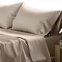 TEXAS LINEN CO. Parure de draps de luxe en coton égyptien King Size 600TC, 4 pièces, poches profondes, drap-housse/plat, anti-plis, motif uni