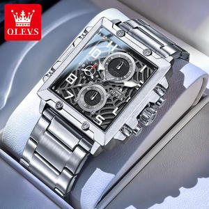   Reloj de Cuarzo OEM con Logotipo Personalizado 2958, Diseño Cuadrado de Acero, Multifuncional, Fases Lunares, Resistente al Agua, con Puntero - Product Image 1