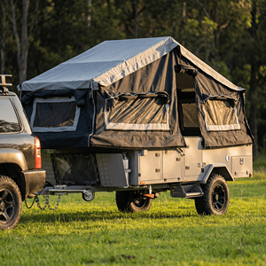 Remorque pliante tout-terrain avec <span class=keywords><strong>tente</strong></span>, remorque légère à plancher rigide <span class=keywords><strong>pour</strong></span> le camping et les voyages en véhicule tout-terrain - Product Image 1