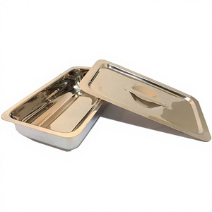 Plateau de Stérilisation Médical en Acier Inoxydable de Qualité Supérieure 9 x 5 x 2 Pouces avec Couvercle pour Instruments Chirurgicaux - Product Image 1