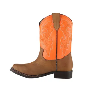 Großhandel Western Cowboys tiefel Heißer Verkauf Hochwertige Kinder stiefel Schuhe Echtes Leder Modedesign Kinder Cowboys tiefel