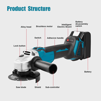 Meuleuse d'angle sans fil, haute vitesse 100mm/125mm, vente en gros d'usine