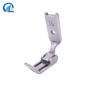 Pied presseur à double aiguille pour fermeture éclair 1/4 en acier inoxydable pour machine à coudre industrielle, pièces d'équipement de traitement de vêtements - Product Image 1