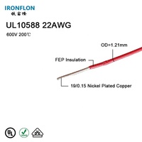 Fil électrique isolé FEP haute température, fil de cuivre nickelé, fil automobile UL10588