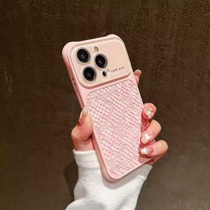 Étui de luxe en cuir texture crocodile pour iPhone 17 16 15 Pro Max avec <span class=keywords><strong>protection</strong></span> d'<span class=keywords><strong>angle</strong></span> intégrale et film de <span class=keywords><strong>protection</strong></span> d'objectif en verre anti-chute - Product Image 4