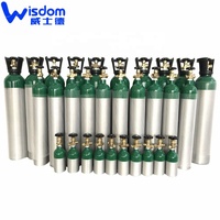 Bouteille de gaz oxygène médicale en aluminium de type D, norme DOT USA, avec poignée à bascule, valve CGA870 et chariot à oxygène, sac ICON