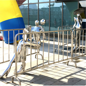 Esculturas de Acero Inoxidable para Exteriores, Figuras Artísticas Contemporáneas de Metal, Artesanía, Montaje en Suelo, Paquete de Varias Piezas, Jardín - Product Image 1