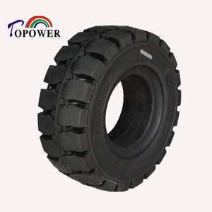 Neumático Sólido para Montacargas Topower, Sin Marcas, 18x7-8, de Goma Blanca con Rodamiento de Bolas, para Uso en Almacenes - Product Image 2