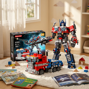JR MS INDUSTRIES Juego de Bloques de Construcción de Camiones Transformables, Bloques de Robot, 86 Piezas, Juguete Electrónico ABS, Modelo DIY con Temática de Robot para Niños - Product Image 2