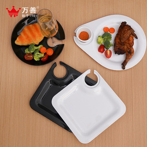 Plateau de service en mélamine Wanshan avec porte-verres à vin, idéal pour les réceptions de café ou de thé en extérieur - Product Image 2