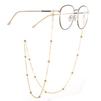 Chaîne de lunettes plaquée or tendance, cordon pour lunettes de soleil et de lecture, support de lunettes en métal perlé pour hommes et femmes
