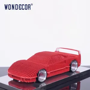 WONDECORモダンアブストラクトアートスポーツカーF40ステンレス鋼車の彫刻 - Product Image 4