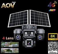 Cámara de Seguridad IP Inalámbrica para Exteriores, 8MP, 10K, WiFi, 4G, Panorámica de 360°, PTZ, Tipo Bala, Monitoreo de Red CCTV