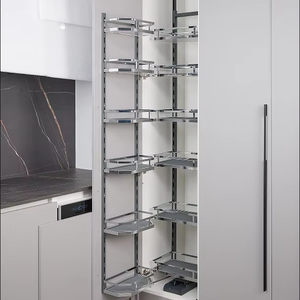 Kitchen Cabinet Pull Out MDF Pantry <strong>Units</strong> Larder <strong>Unit</strong> <strong>Storage</strong> Organizer Iron Chrome Plated Soft Closing Drawer <strong>Basket</strong> - Product Image 1