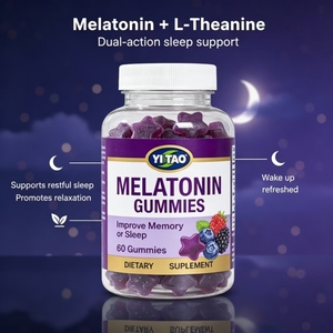 Gummies de mélatonine en marque blanche/OEM/ODM, 60 unités, complément alimentaire pour améliorer la mémoire ou le sommeil, gummies violets en forme d'étoile, faible MOQ 50 - Product Image 2
