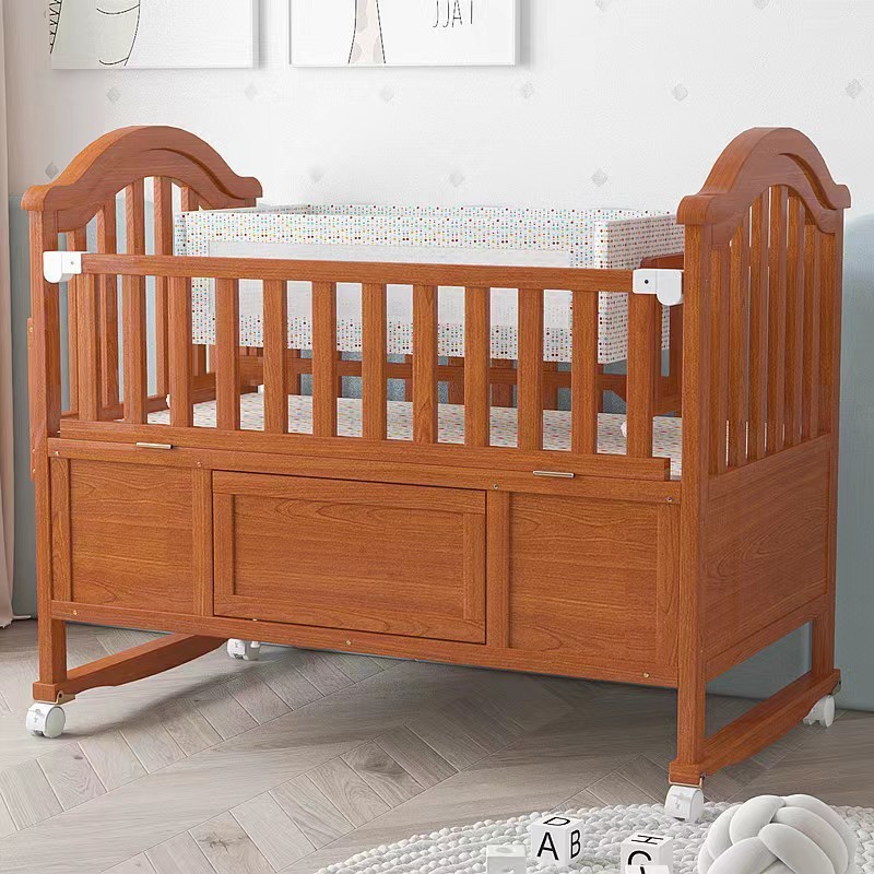 Baby Furniture Wooden Baby Cot For Sale Solid Pine Wood Baby Cot