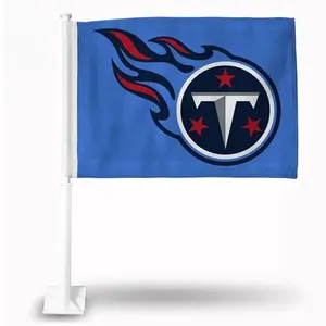 Personalizado Tennessee Titans coche ventana bandera 12x18 pulgadas fútbol americano Fan coche decoración bandera al por mayor