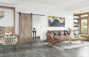 WEKIS M00002 Modern Industrial Style Durable Brass Barn Door Hardware <b>Kits</b> Black Steel Glass Entry Bathroom Sliding Door Screw - Product Image 6